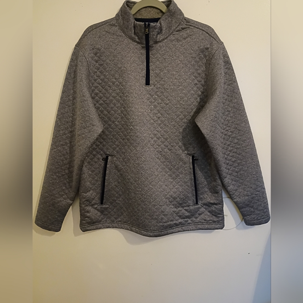 Daniel Cremieux Men's Blue 1/4‎ Zip Quilted Pullover Sz L